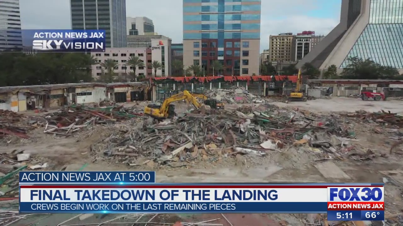 Demolition of East Building of The Jacksonville Landing begins Action