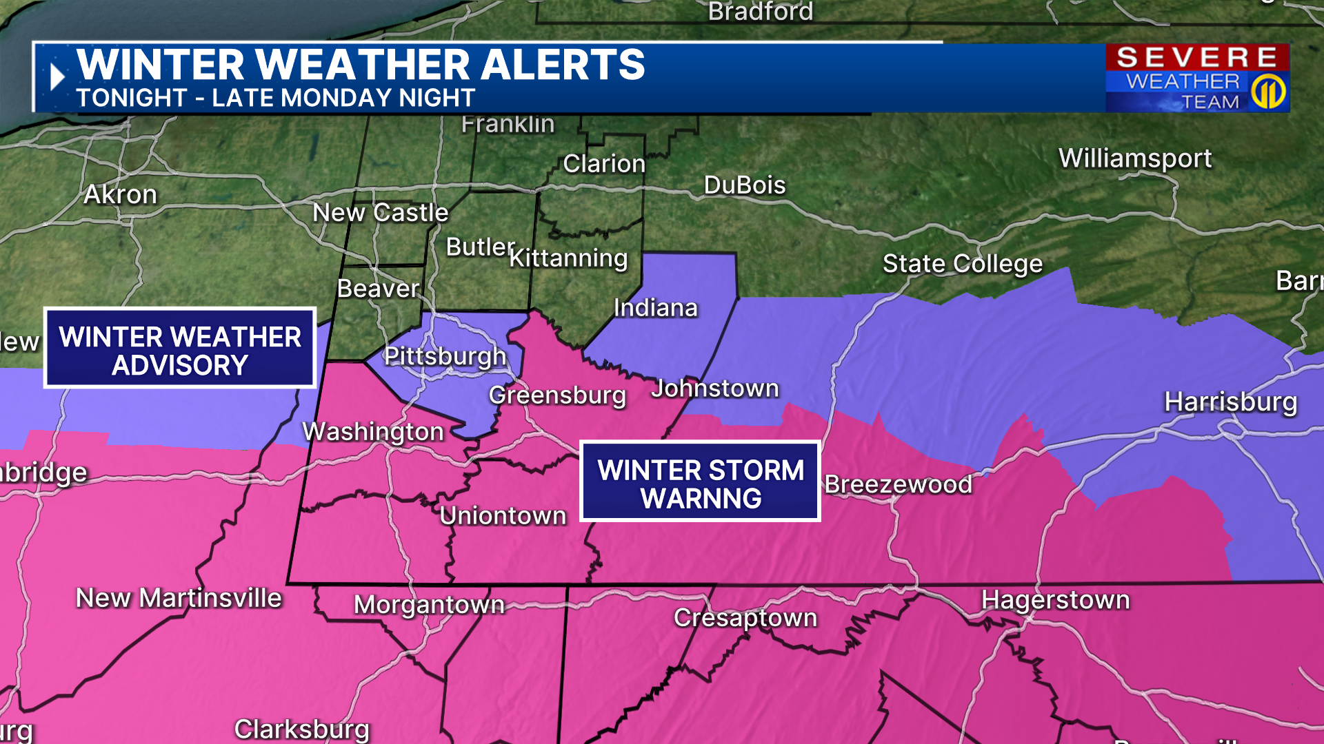 PITTSBURGH WEATHER: Cold temperatures will keep snow sticking around, icy  spots - WPXI