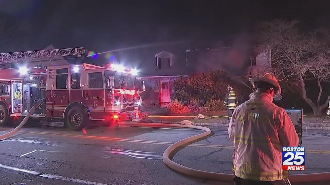 Firefighters battling fire at Weymouth duplex Boston 25 News