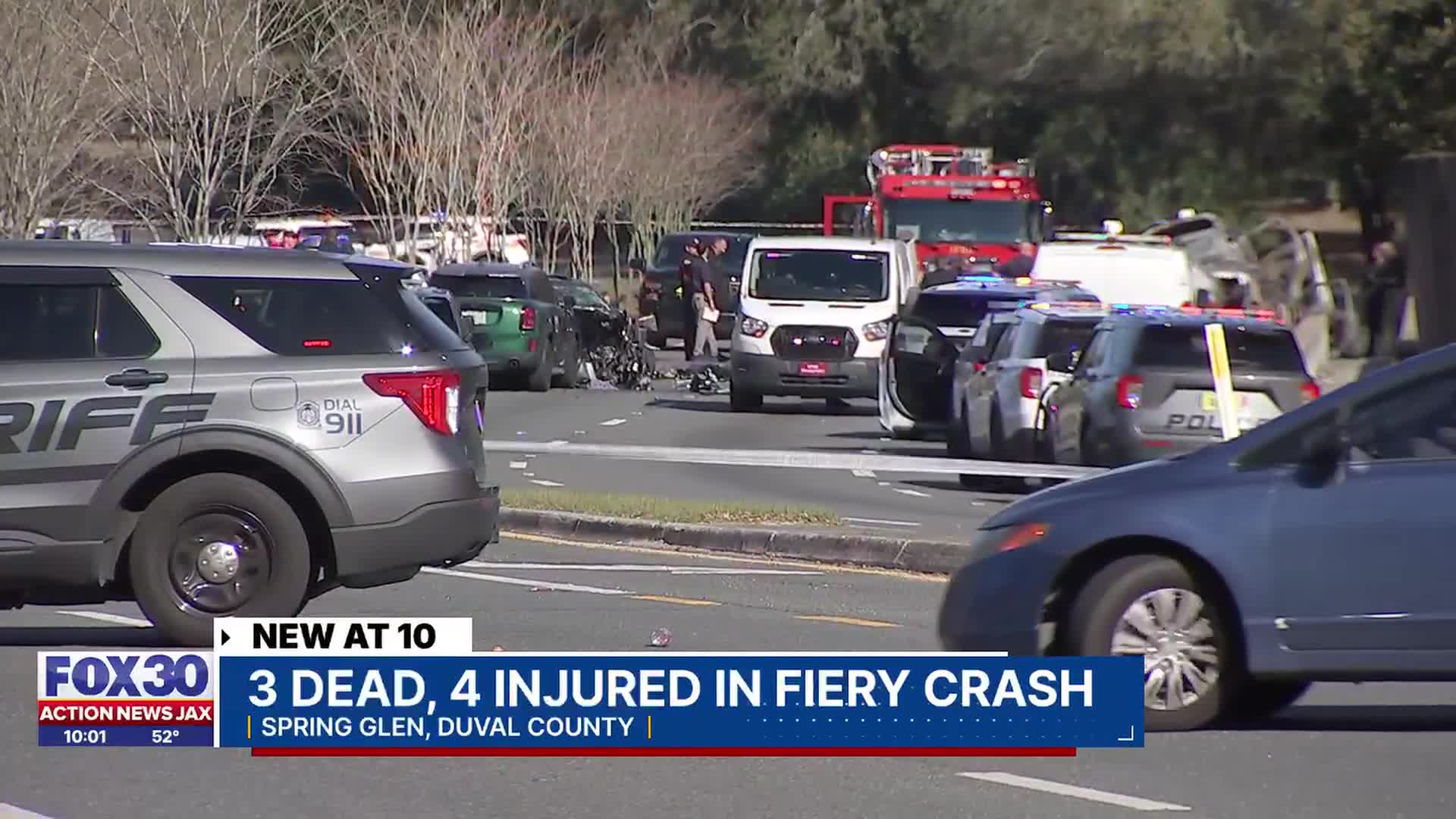 Three dead in fiery, multi-vehicle crash on Atlantic Boulevard in