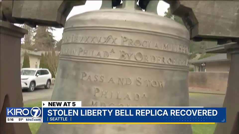 $100,000 REWARD! THE MURDERER リバティベルサルーン Replica of Liberty Bell worth $100k found after theft from Seattle