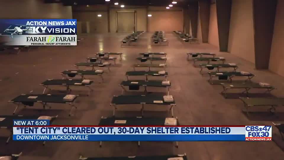 Temporary homeless shelter opens in Jacksonville for 30 days 104.5 WOKV
