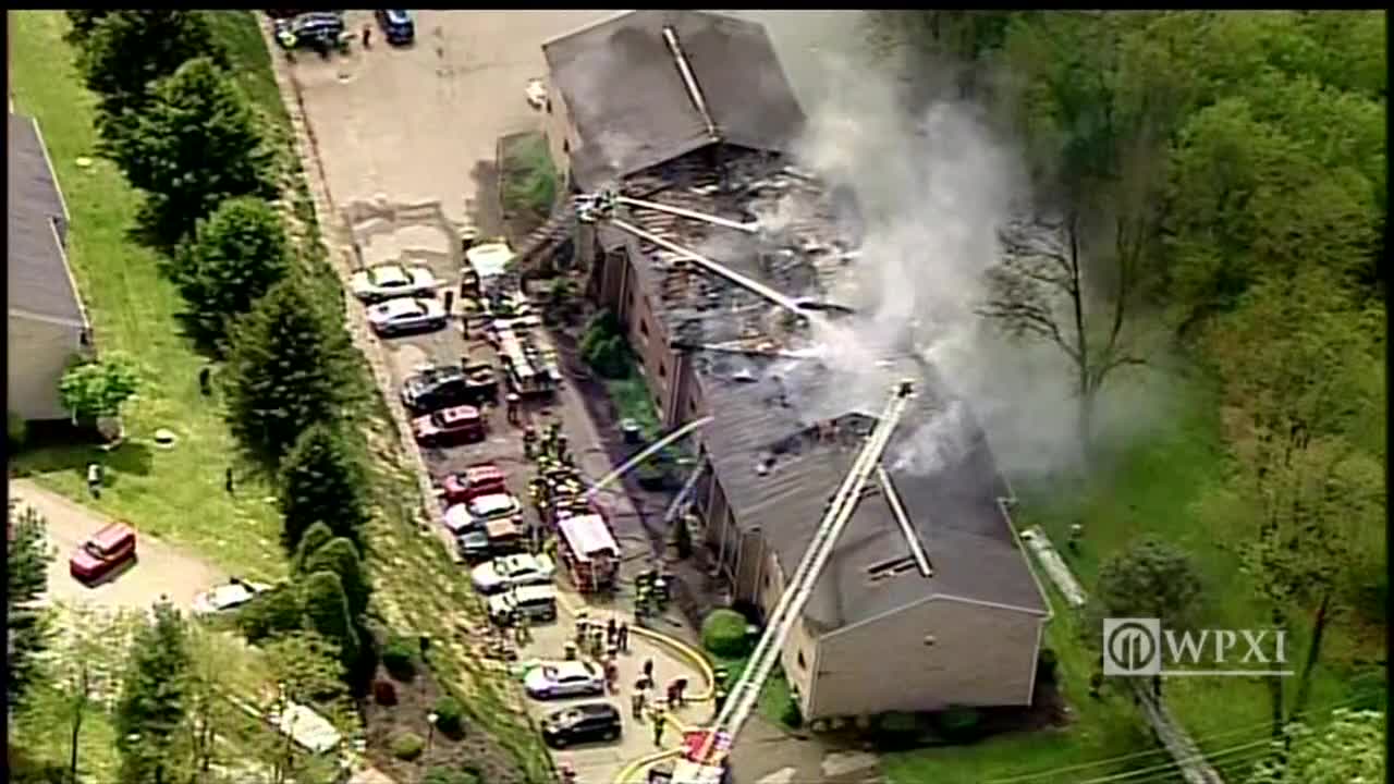 Large fire destroys apartment building in Lower Burrell WPXI