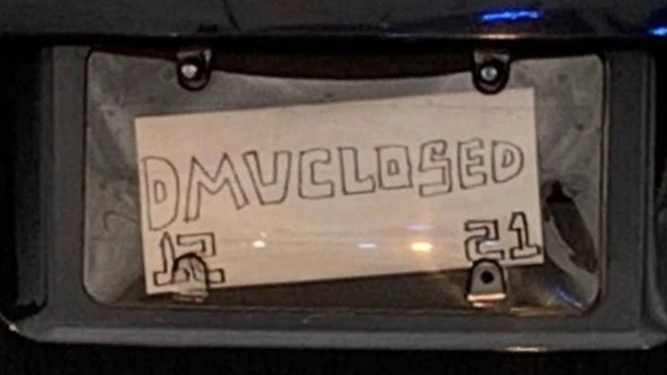 Homemade license plates illegal even if the DMV is closed, police say