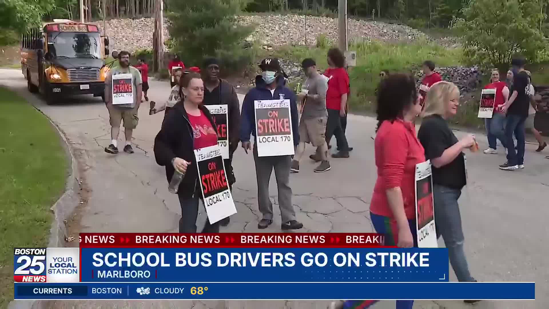 School bus drivers, monitors go on strike in Marlborough – Boston