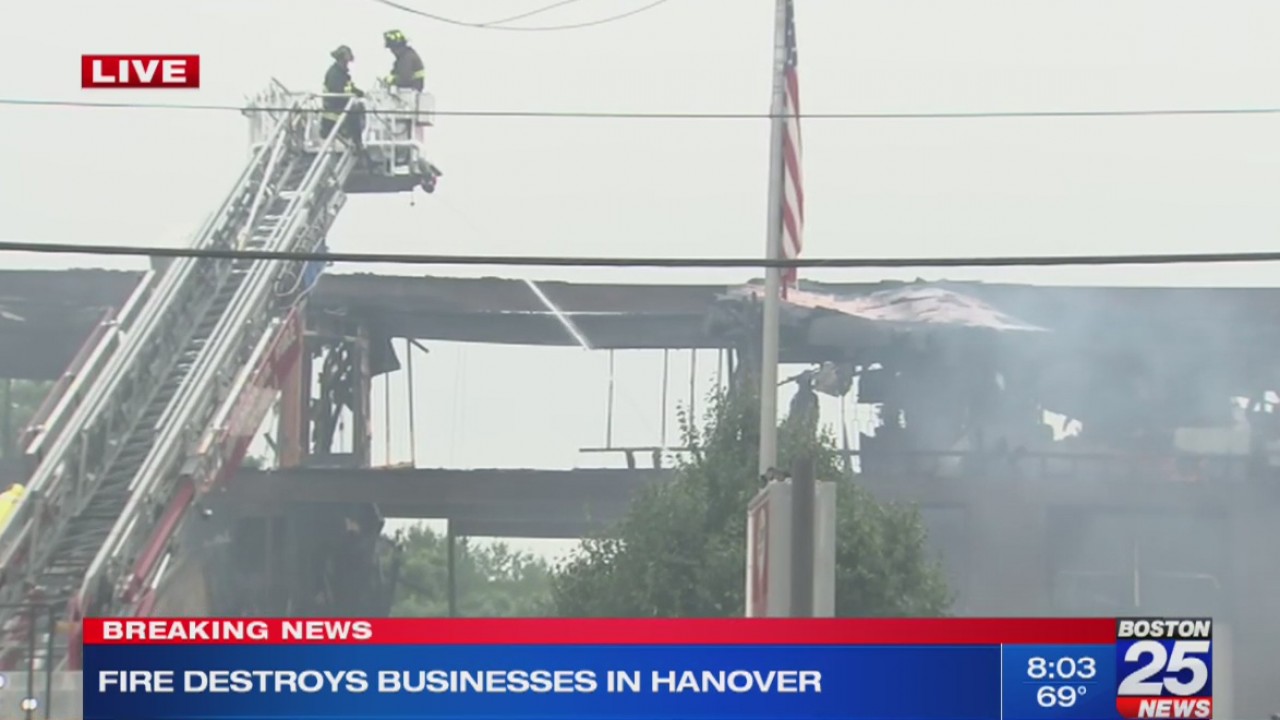 Massive fire destroys commercial building in Hanover Boston 25 News