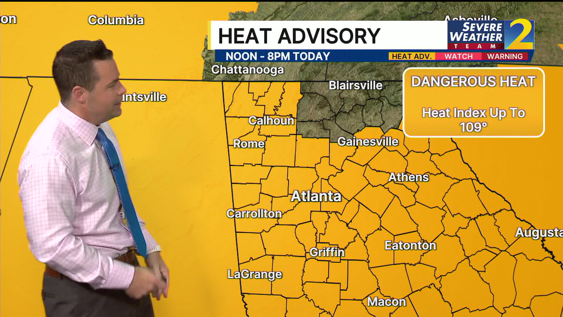 Georgia heat advisory expands to nearly all of state as heat index hits 109°F; Clayton County Schools cancel outdoor activities
