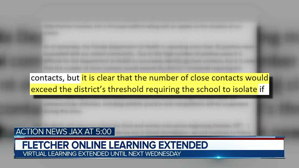 Fletcher High School to remain closed through Oct. 28 due to positive