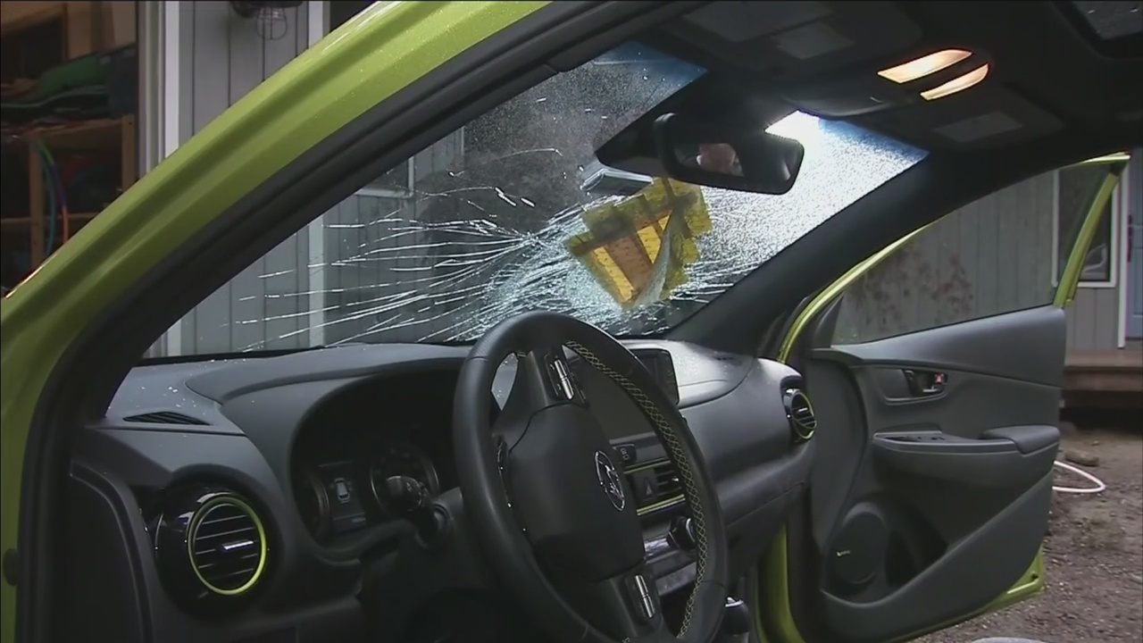 Man throws metal plate at windshield of passing car KIRO 7 News Seattle