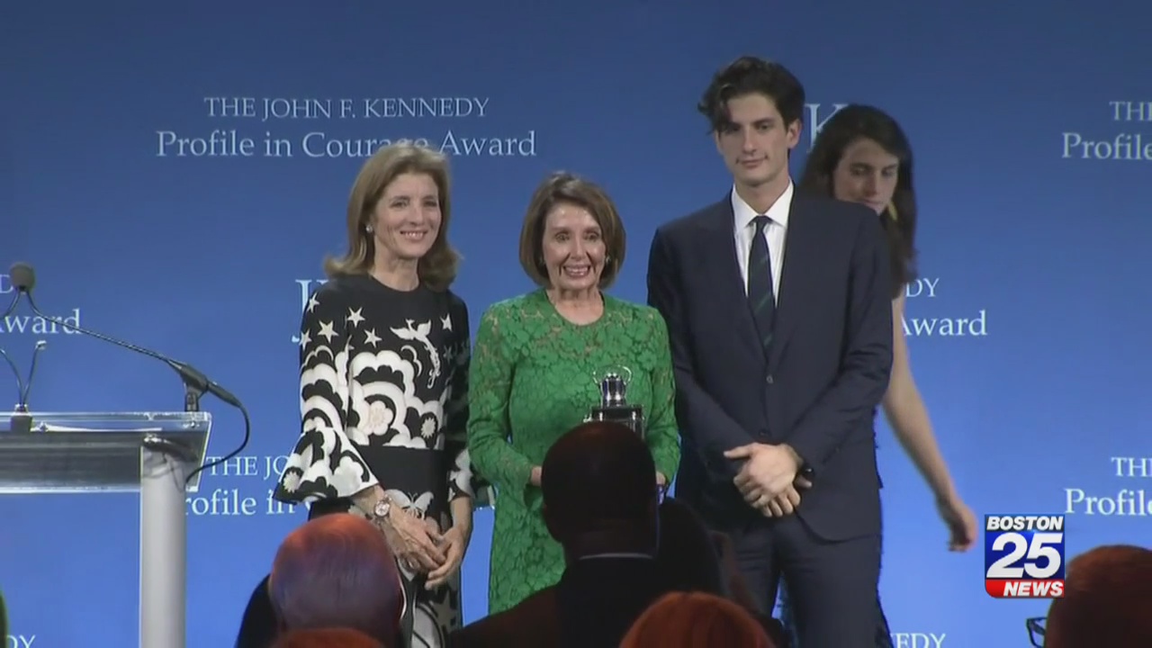 Pelosi honored with JFK Profile in Courage Award Boston 25 News(01)
