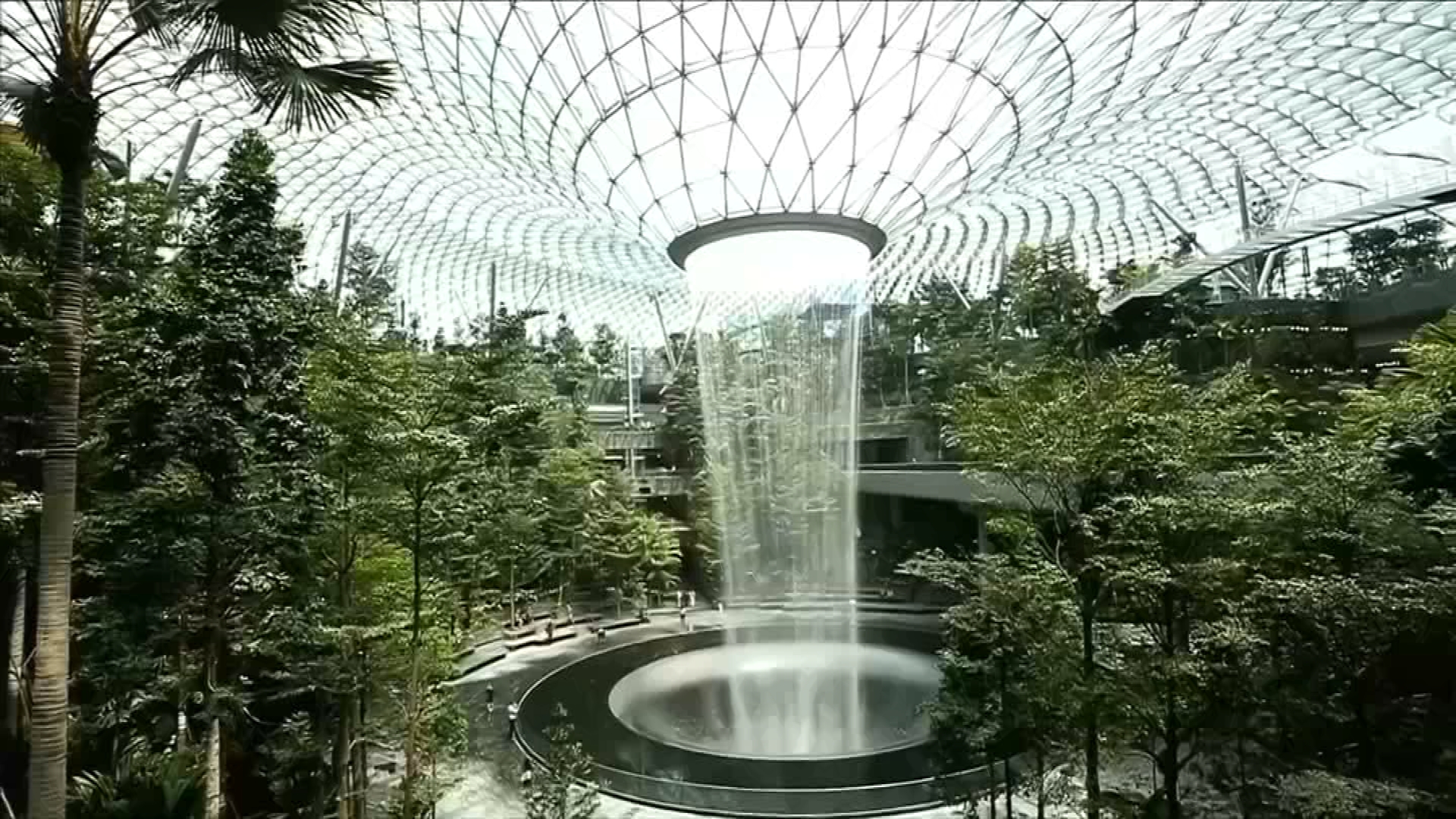 'Rain Vortex' debuts as world's tallest indoor waterfall WPXI