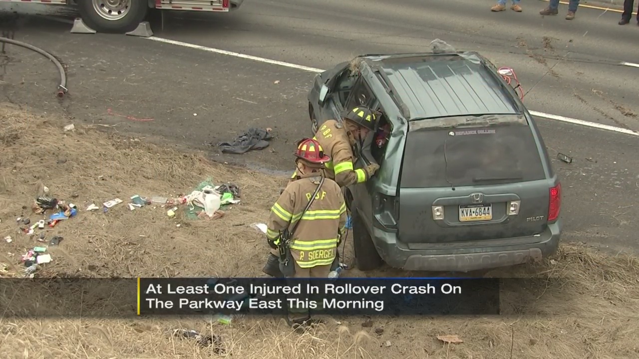 1 taken to hospital after rollover crash on Parkway East in Pittsburgh