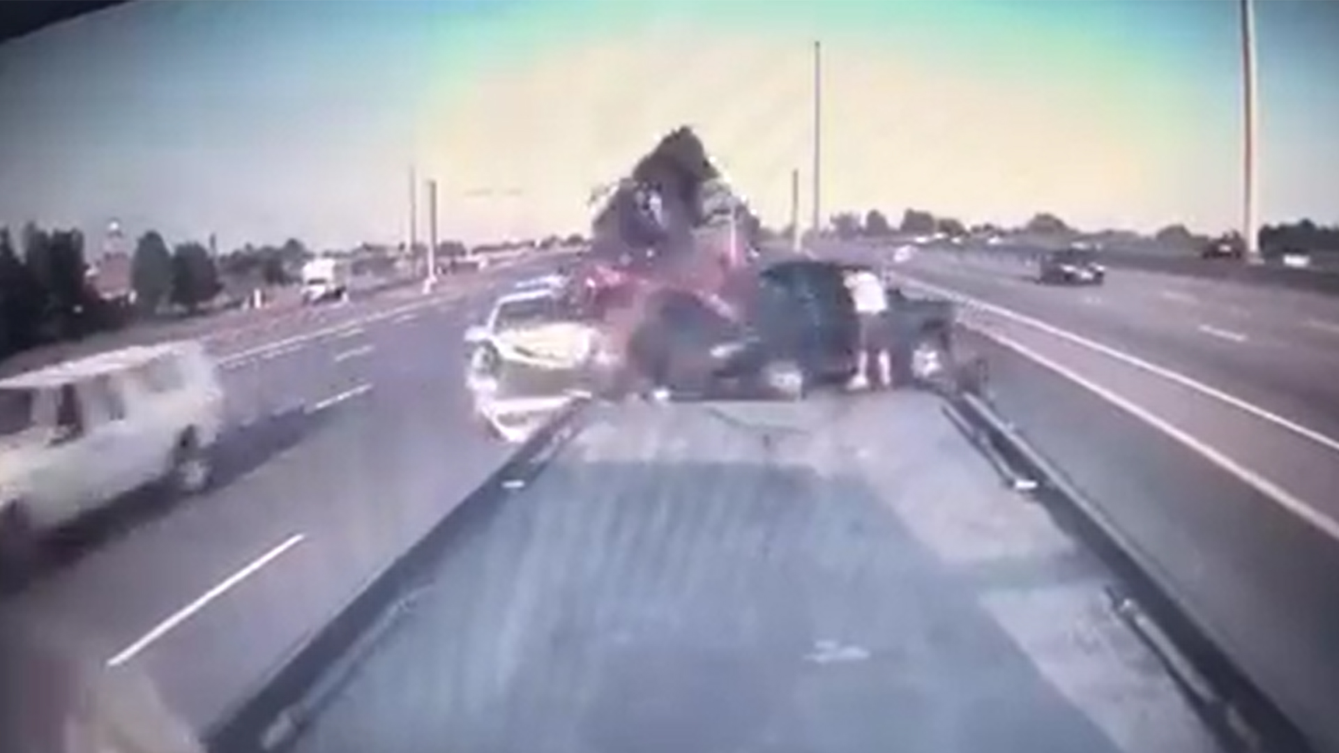 MUST WATCH Lexus smashes into truck at high speed, crash captured on