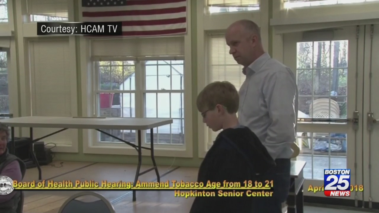 boston tobacco age 5th grader pleads officials for higher legal smoking age in Hopkinton