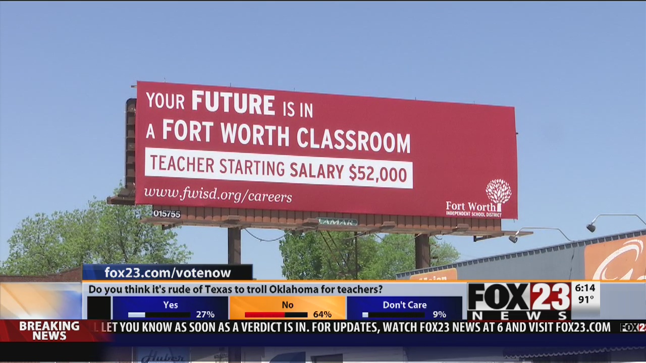 Oklahoma billboards encourage teachers to move to Texas – FOX23 News
