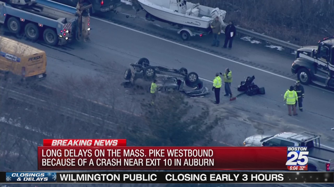 Mass. Pike. westbound reopened after serious crash in Auburn Boston