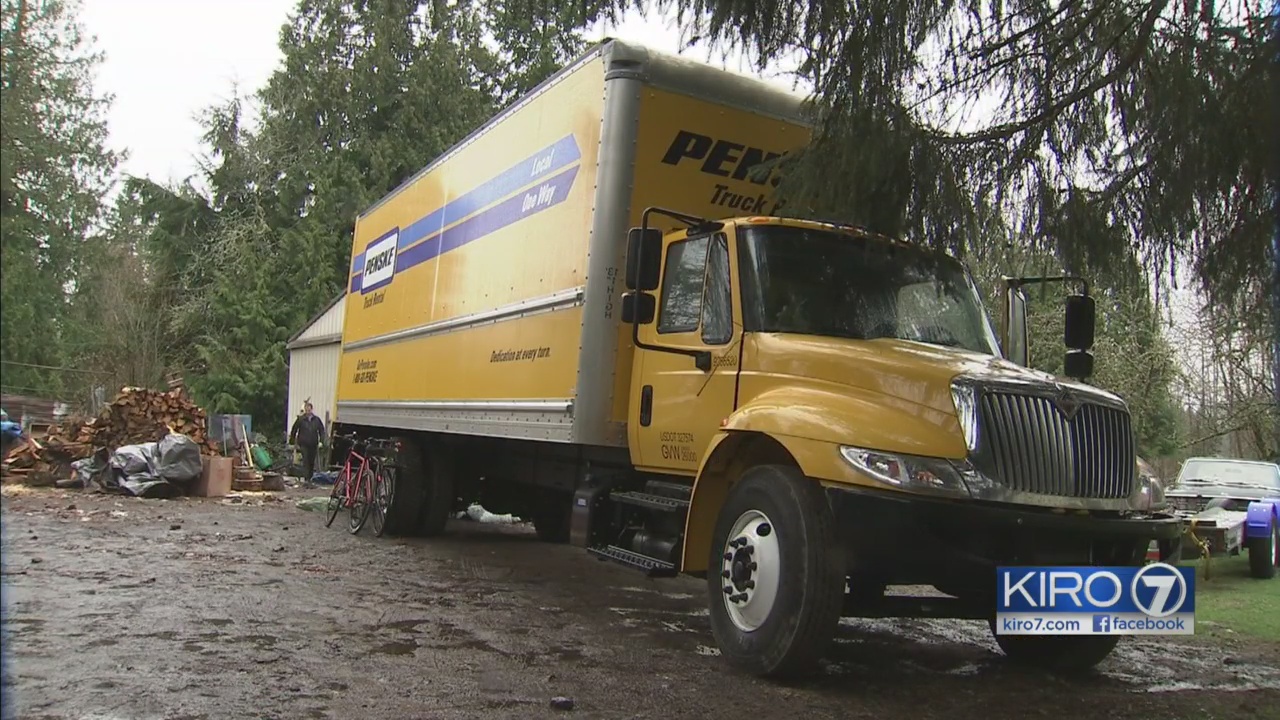 Stolen moving truck found on Renton property, most of family's items