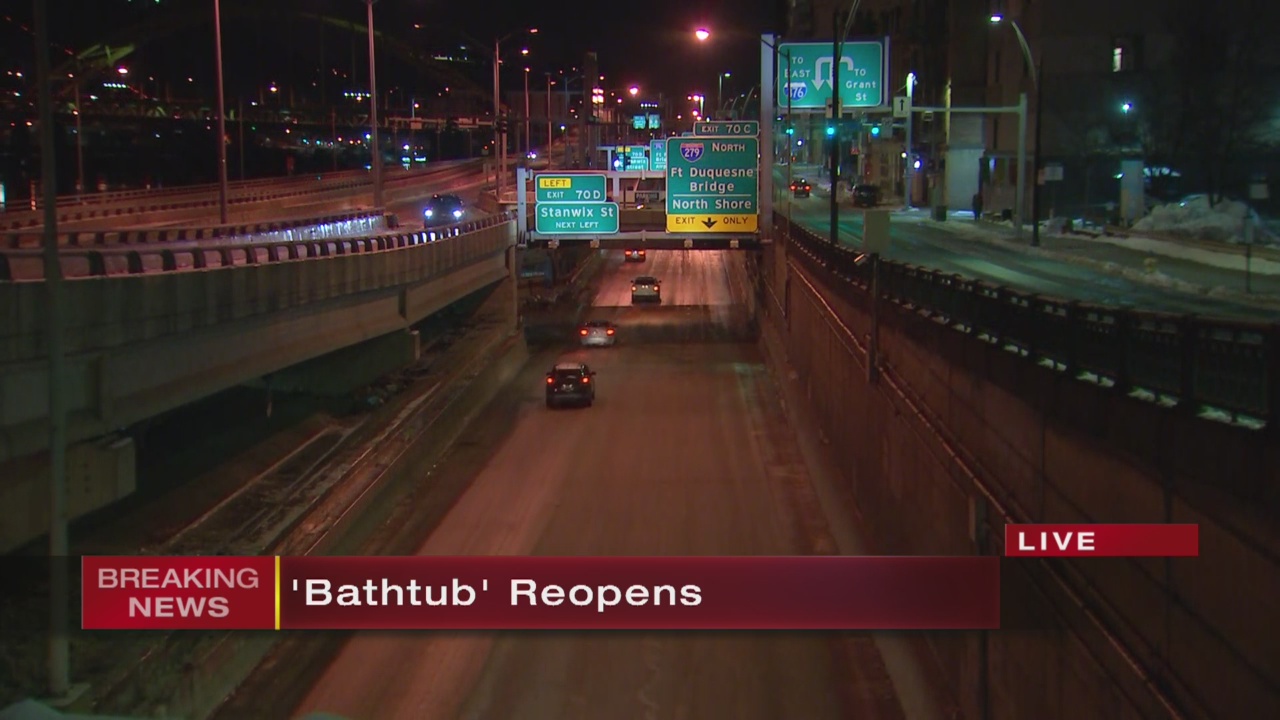 Parkway East 'bathtub' section reopened following massive flooding – WPXI
