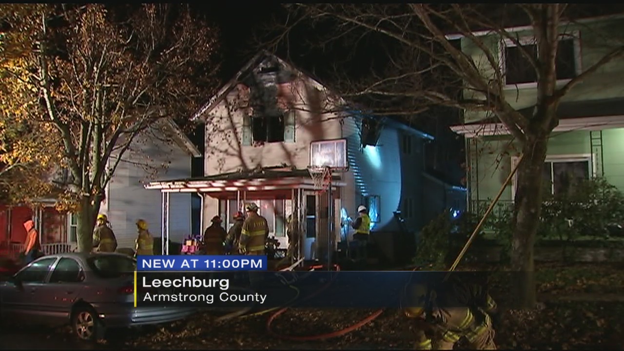 Crews battle house fire in Leechburg