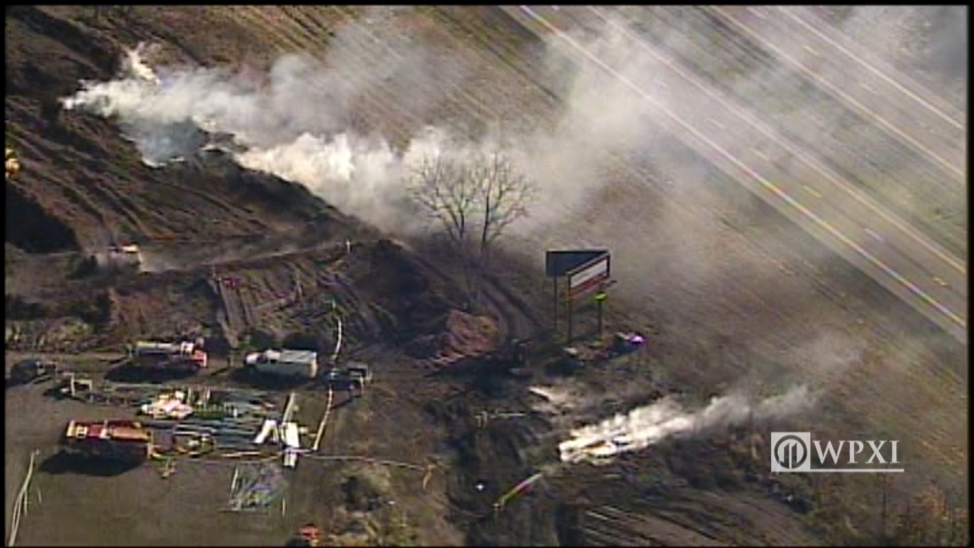 Fire crews battling large mulch fire in Washington County WPXI