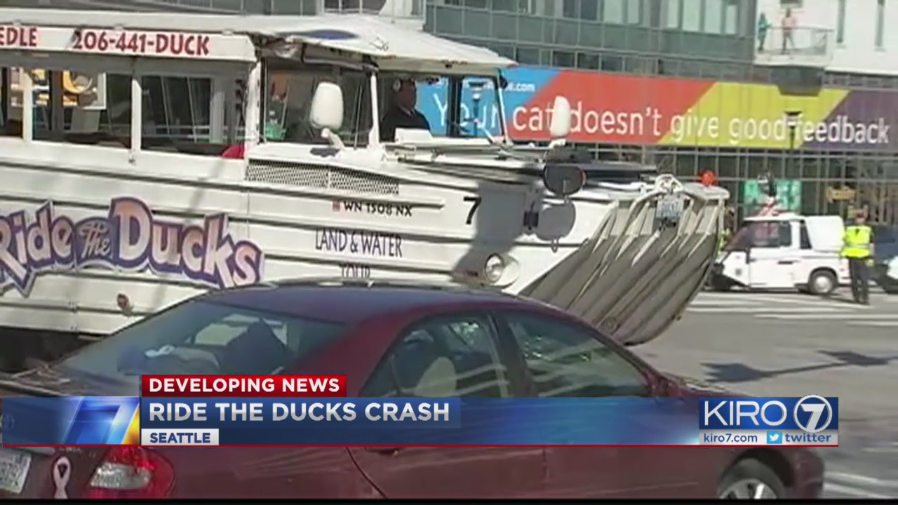 Ride The Ducks vehicle crashes near Seattle Center