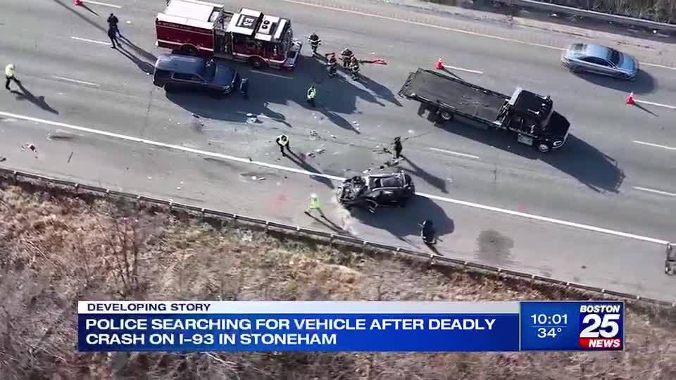 State Police searching for vehicle driving 'erratically' near a deadly crash on I-93 in Stoneham – Boston 25 News