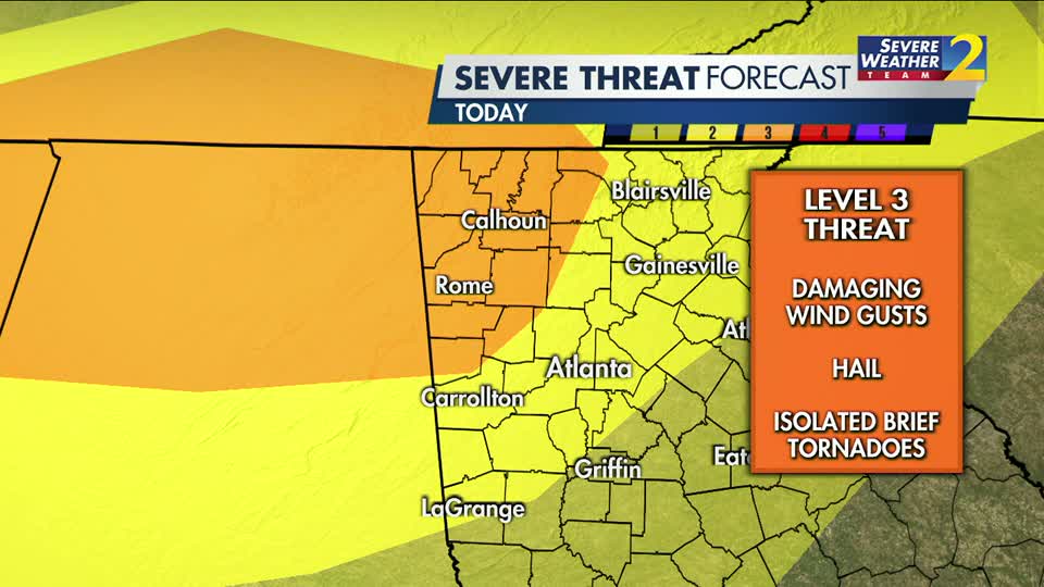 Level 3 Out Of 5 Risk For Severe Weather Wsb Tv Channel 2 Atlanta